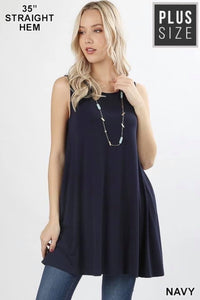 Plus Sleeveless Tunic Top