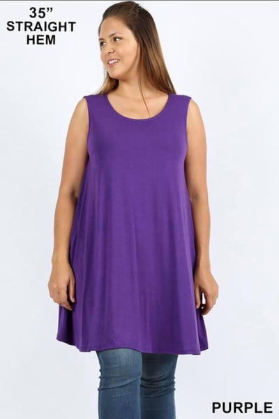 Plus Sleeveless Tunic Top